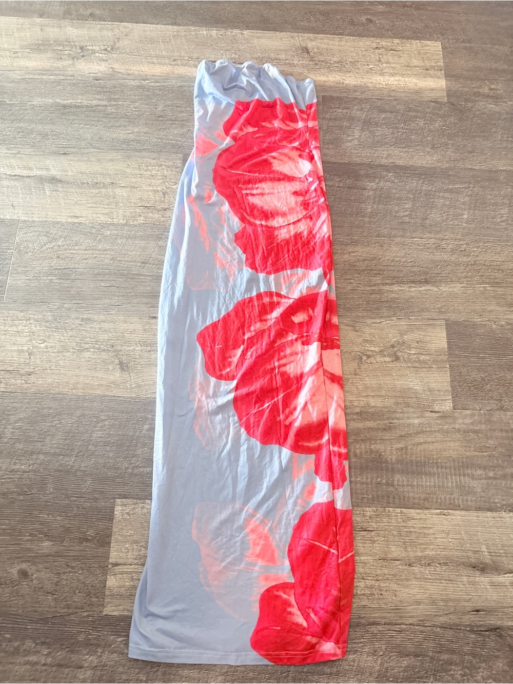 Maxi dress with Large Red Floral Print